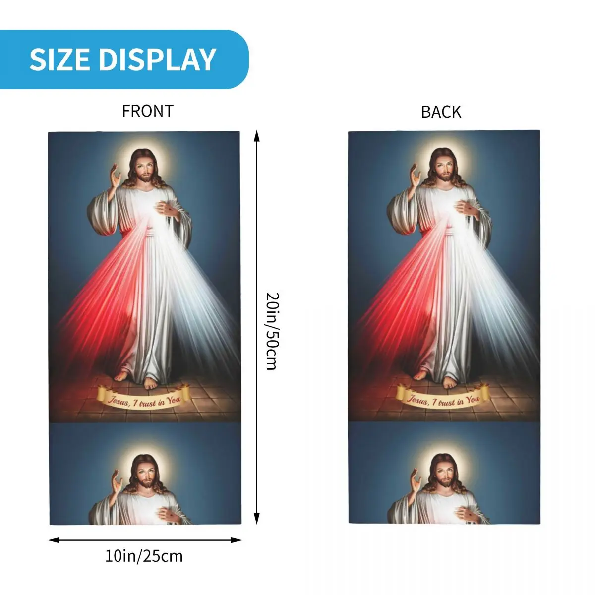 Christ Jesus Divine Mercy Merch Bandana Neck Gaiter Saint Christian Jesus Painting Mask Scarf Fishing Balaclava for Men Women