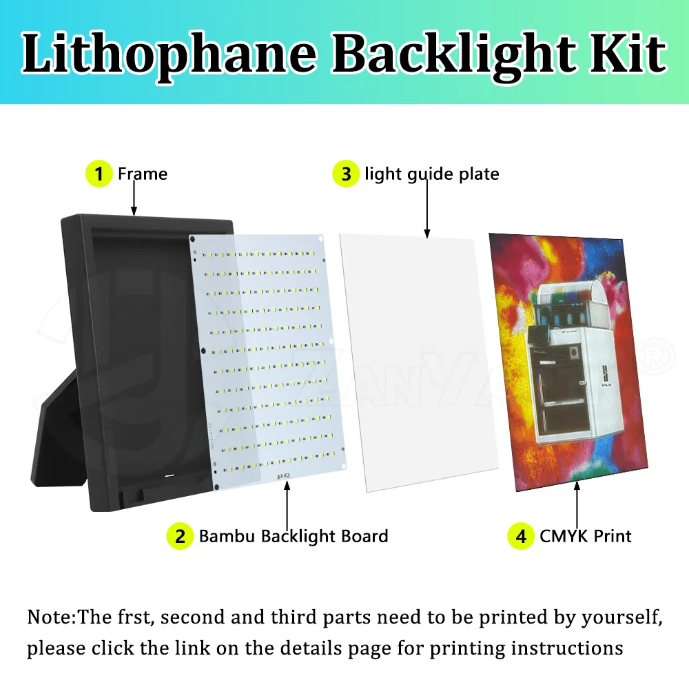 NEUE Verbesserte Version Lithophane LED-Panel CMYK LED-Hintergrundbeleuchtungsplatte CMYK Lithophane Bundle PLA Basic 3D-Druck Lithophane Foto-DIY – Detail 7
