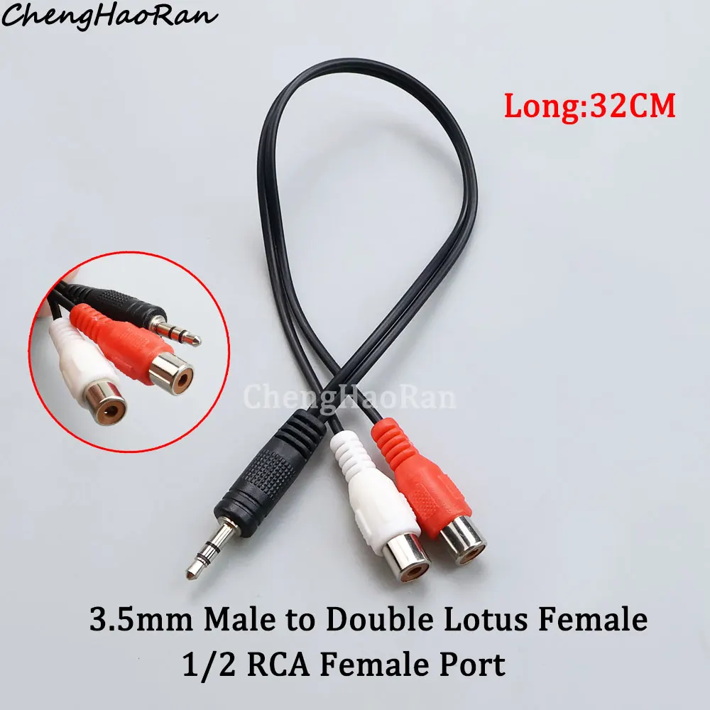 1 Stück 3,5 mm Klinke männlich weiblich auf 2 Cinch-Stereo-Audiokabel Konverter-Adapterkabel TV AV-Konverter-Verbindungsleitung