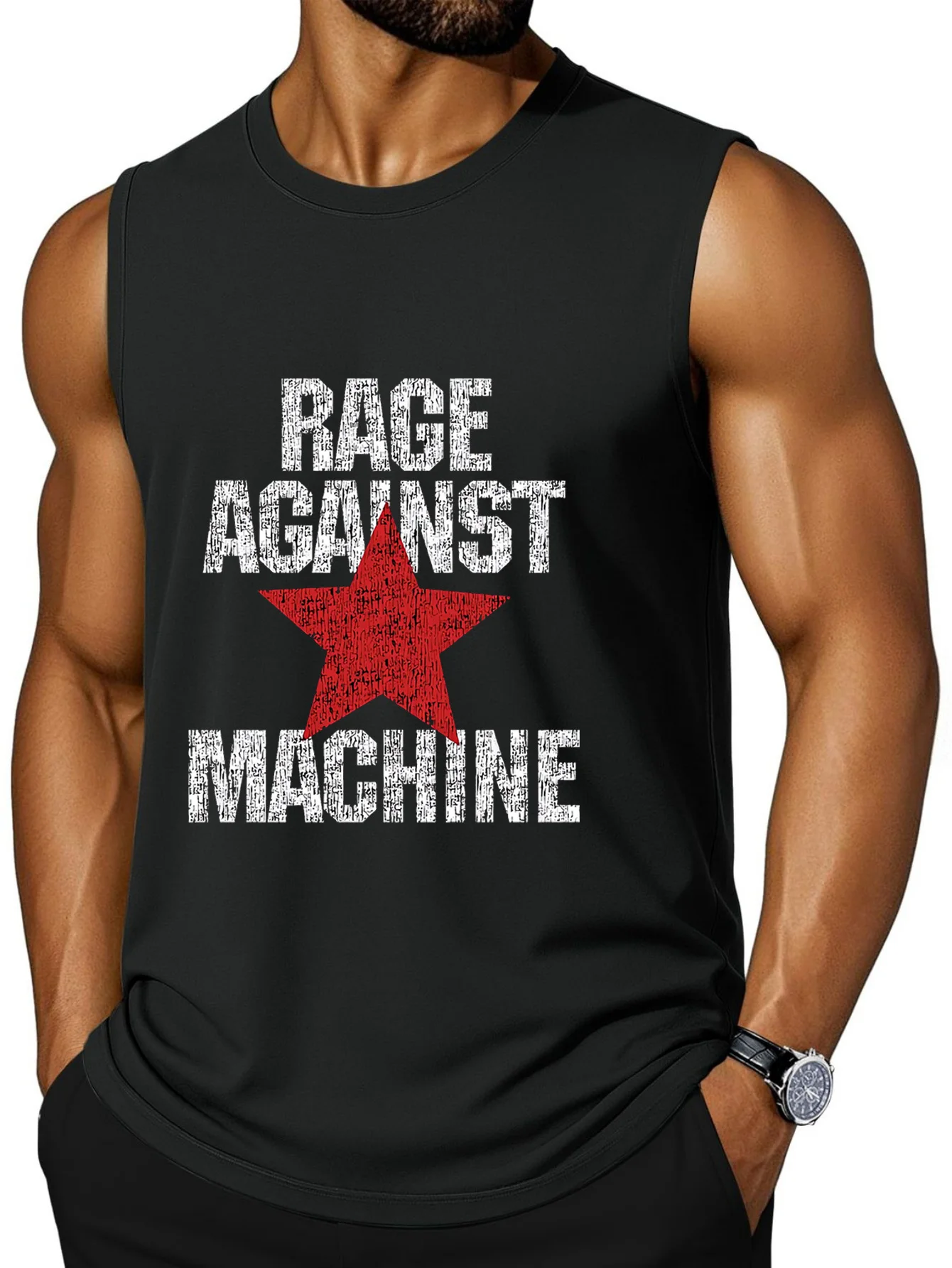 CLOOCL Rage Against The Machine Printed Vest Fashion Sports Vests Summer Men's Sleeveless T-Shirt Casual Top