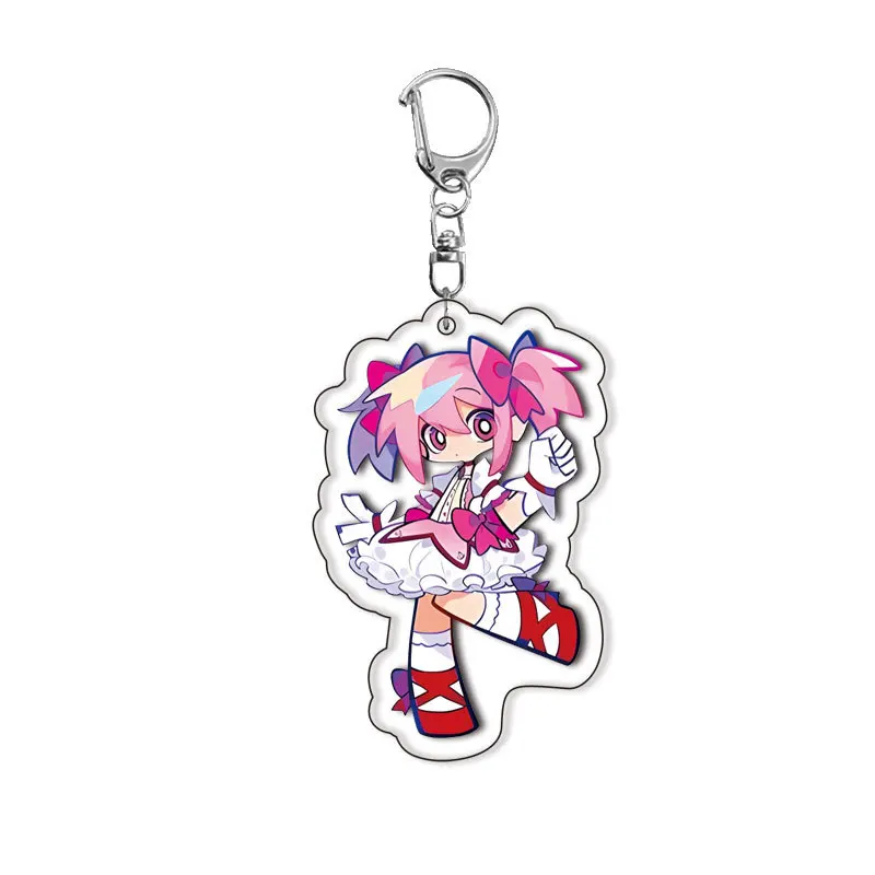 Anime Puella Magi Madoka Magica Keychain Kaname Akemi Homura Miki Sayaka Tomoe Mami Kyoko Pendant Key Ring for Fans Gift Jewelry