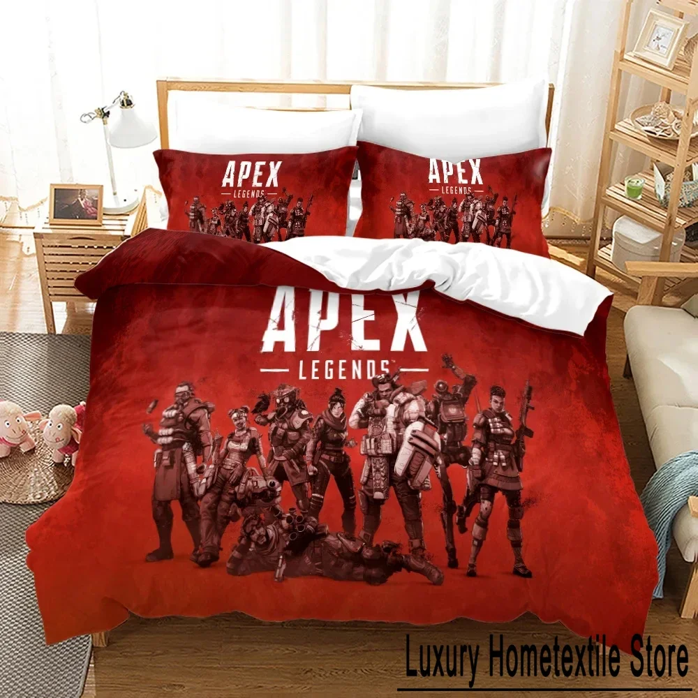 3D Print APEX Legends Bedding Set Duvet Cover Bed Set Quilt Cover Pillowcase Comforter king Queen Size Boys Adult Bedding Set