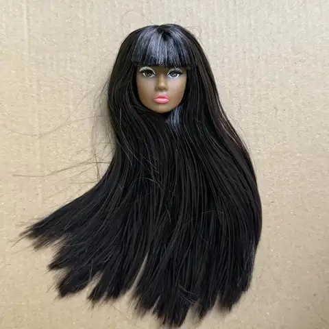 Vintage 1/6 PP Europeiska Ansiktsdockhuvuden Vit Beige Mörkbrun Hudton Modedockahuvud Smink Gör-det-själv Leksaksdelar Barnpresenter 8 best sales mode docka huvud - №1