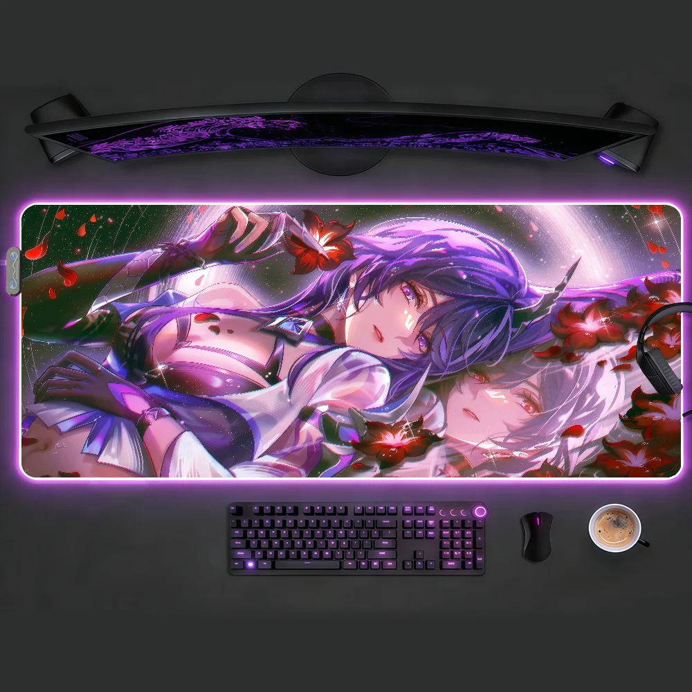 

Anti-slip Gaming Mouse Pad, Stitched Edge Desk Mat, Large Size, Cool Fantasy Style Anime Girl, Keyboard Pad for Gamers
