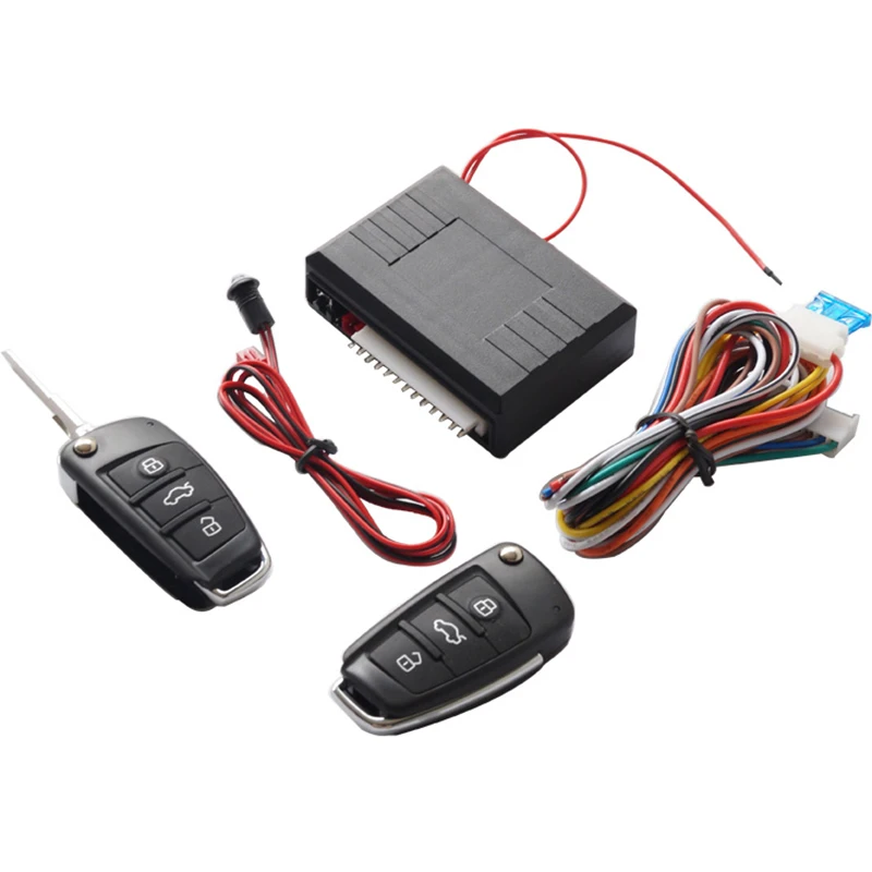 Factory Key 3-Button Black ABS Universal DC 12V Cars Keyless Entry System Remote lock/unlock & Opening Trunk & Car Finder