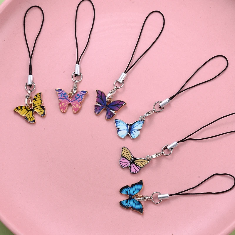 New Fashion Animal Shape Drop Oil Pendant Charms Phone Strap Lanyards Keys Hang Rope Handmade KeyChain Pendent Couple Gift