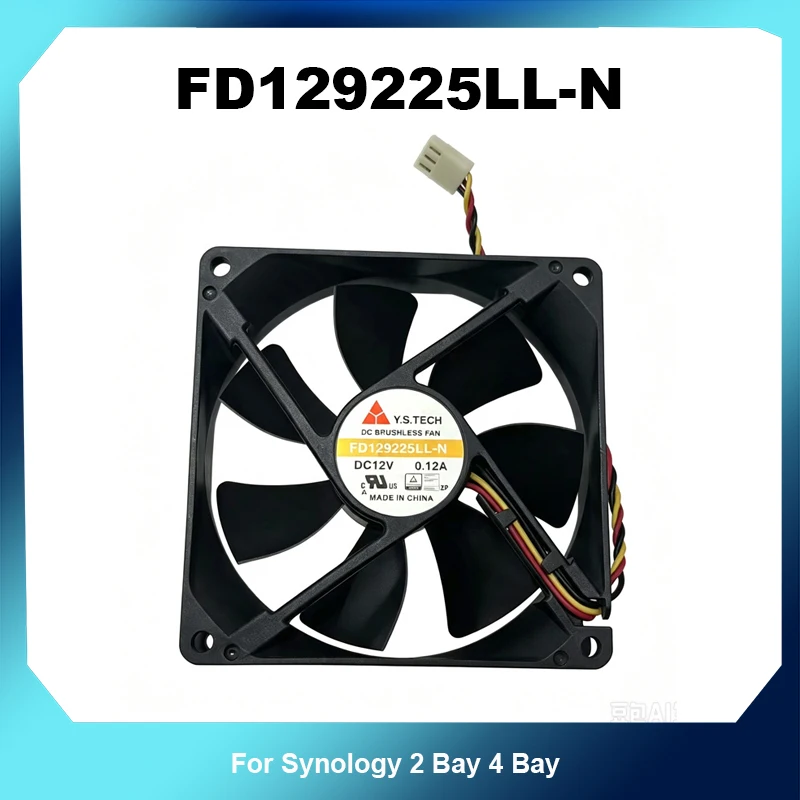 FD129225LL‑N DC12V 0.12A 3Pin PWM Cooling Fan For Synology 2 Bay 4 Bay NAS Host