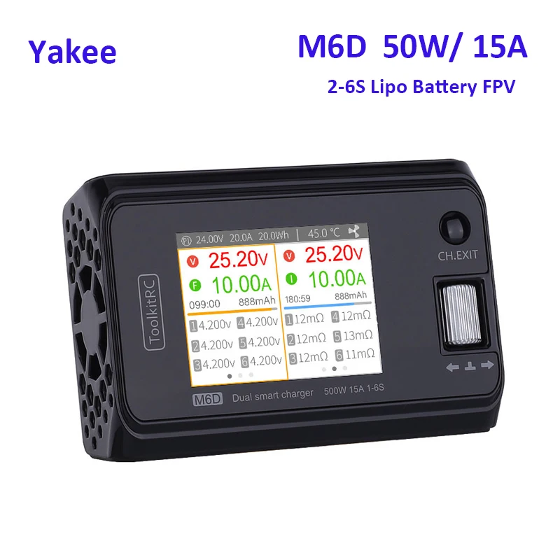 2020 ToolkitRC M6D 500W 15A DC Двухканальное мини-зарядное устройство Dis, зарядное устройство для 1-6S Lipo батареи FPV, модель, запасные части для замены M8