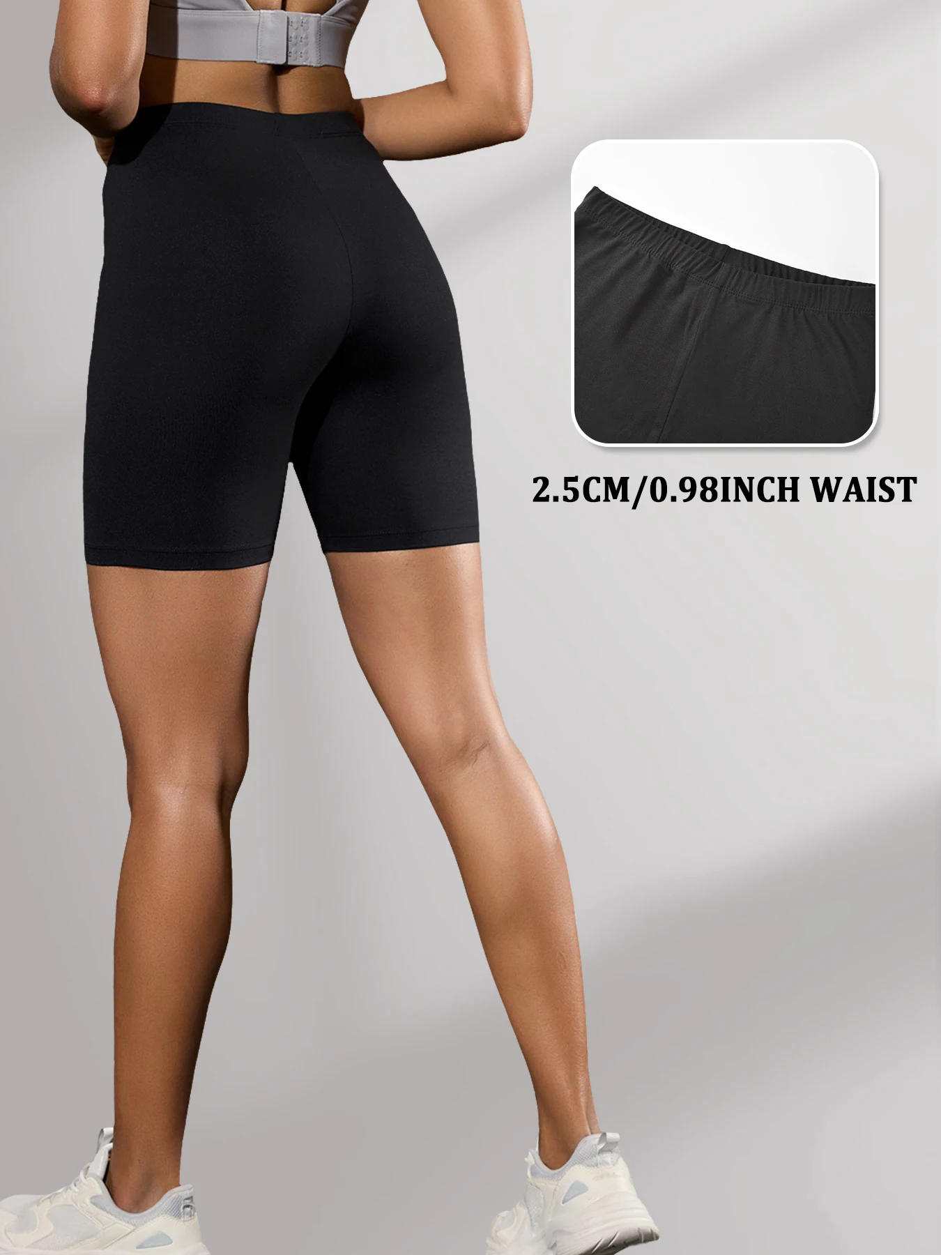 Confezione da 3 pantaloncini da motociclista super morbidi da donna ad alta elasticità, non trasparenti, allenamento, corsa, yoga, atletico, 6 "cucitura push up, palestra, fitness