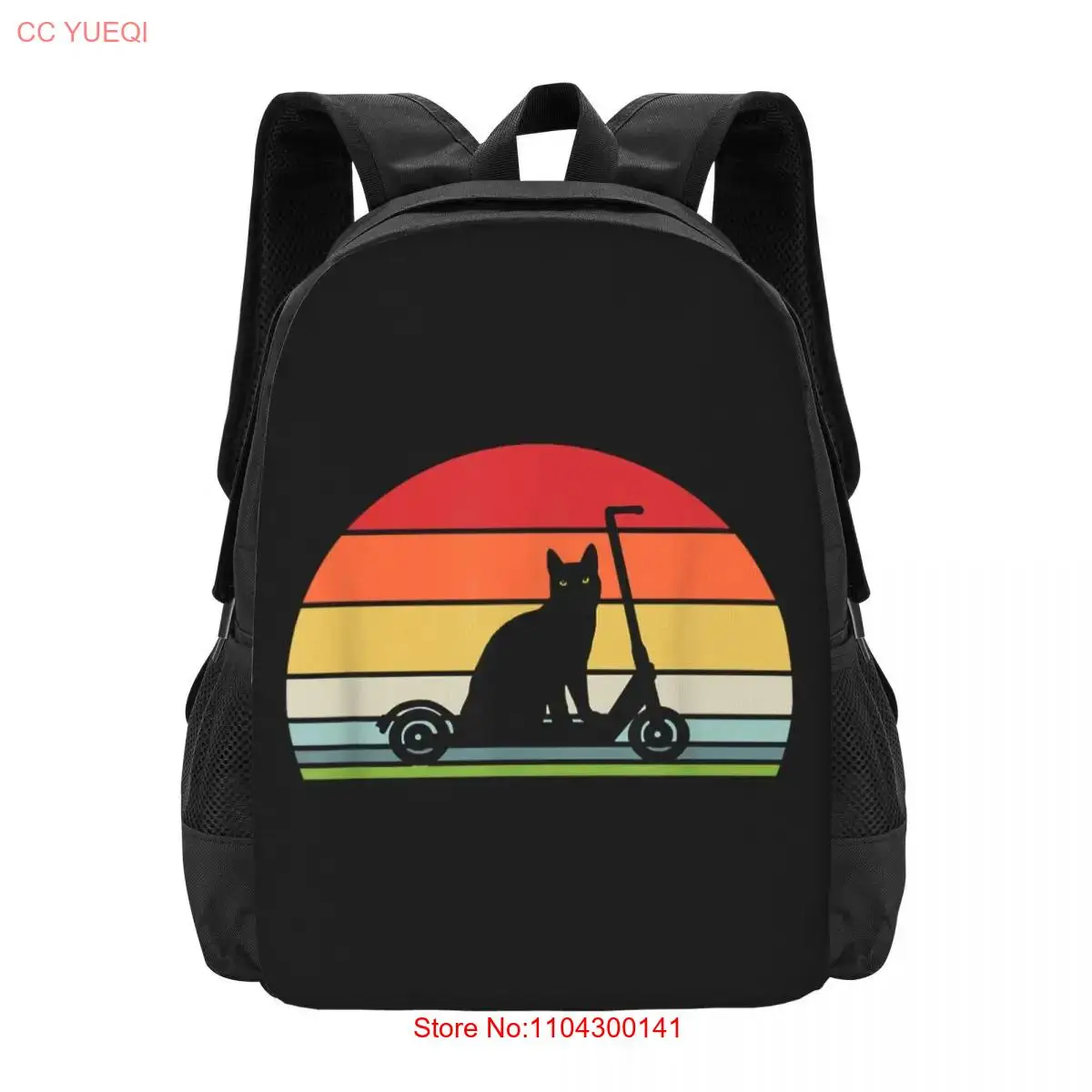 Vintage Electric Scooter Cat Escooter  Collaboration Backpack Large Capacity Cute Foldable  Clothes Backpacks