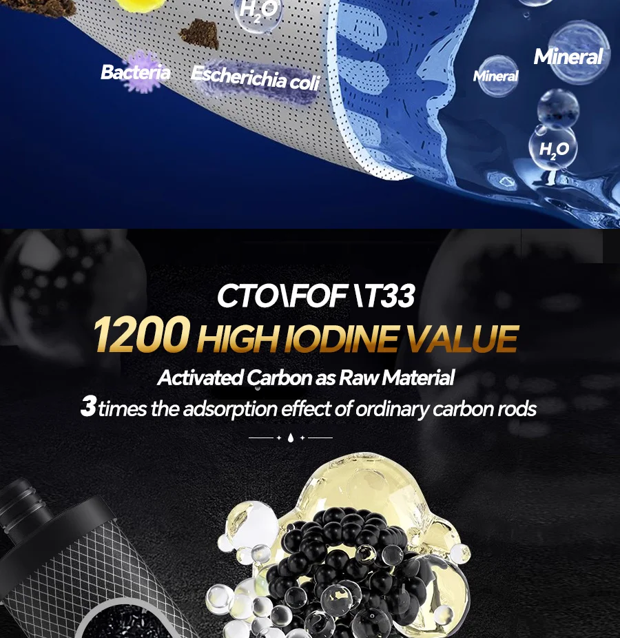 5-Stufen-Wasserfilterkartuschen-Set PP CTO T33 UF FOF RFC UDF Küchen-Wasserfilter-Upgrade 5-Stufen-Ultrafiltrations-Wasserreiniger – Detail 9