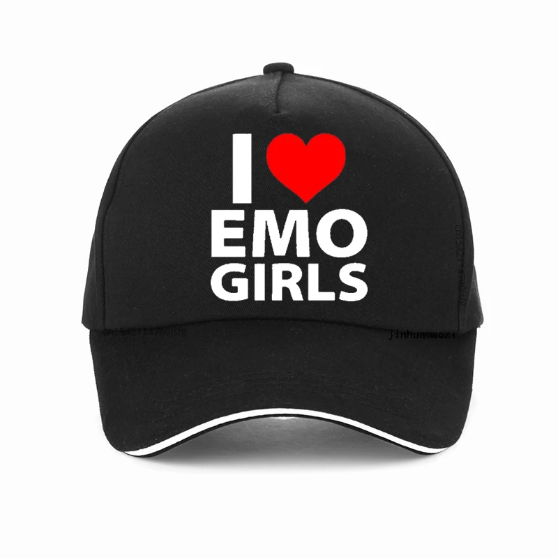 

Funny I Love Emo Girls hat Summer Style Graphic Cotton Streetwear pop Baseball Cap cool Breathable Golf hats bonnet