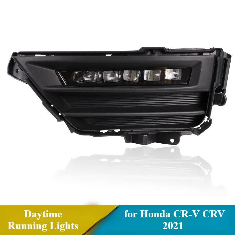 لهوندا CR-V CRV 2021 2 قطعة Led أضواء النهار الجري DRL Dymanic بدوره إشارة القيادة الجبهة الضباب مصباح 12 فولت أضواء النهار ليلة الأزرق #5
