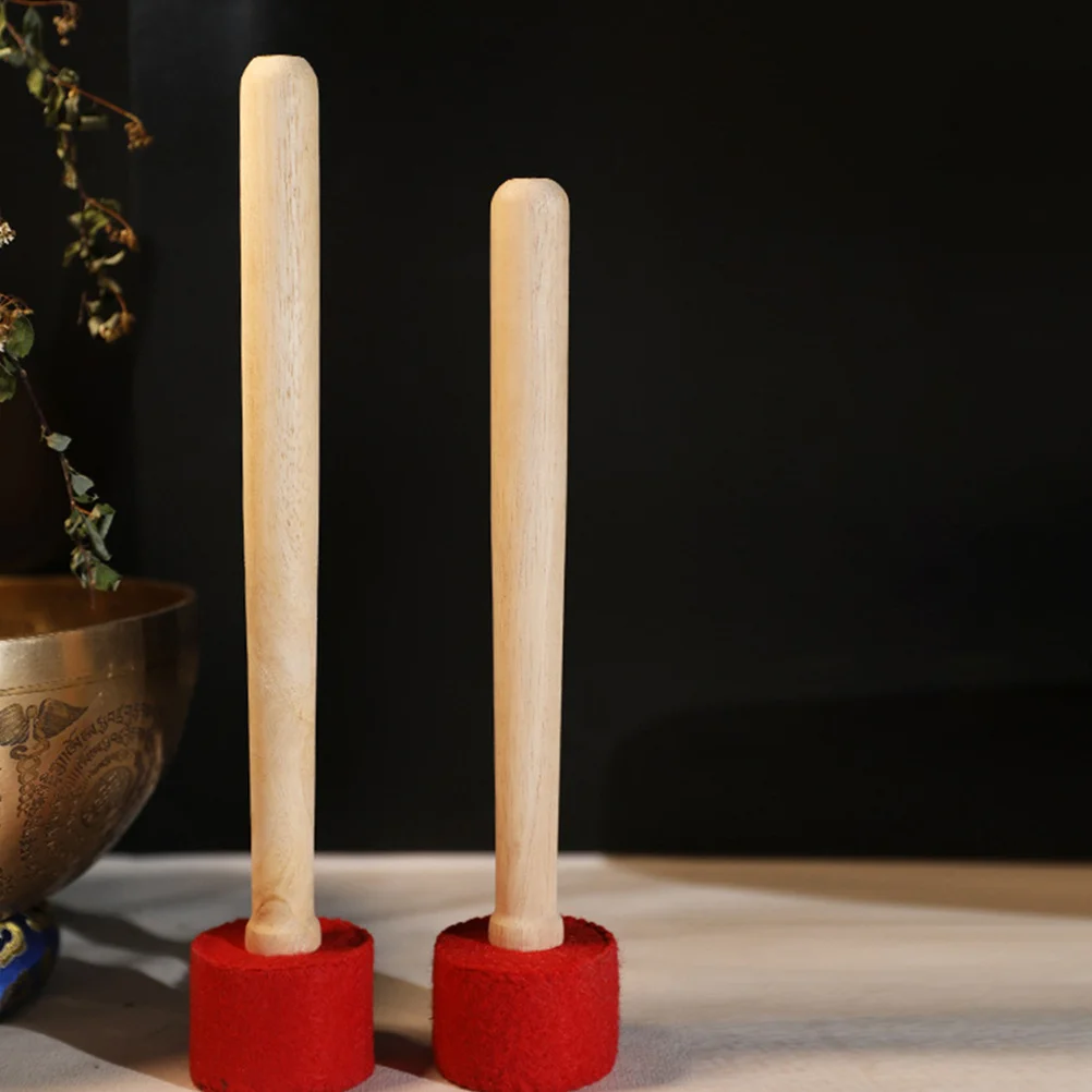 

JOINPAYA Singing Bowl Mallet Hammer Flannel Wrapped Nitrile Wooden Handle Buddhist Meditation Tool Portable Handmade Nepalese