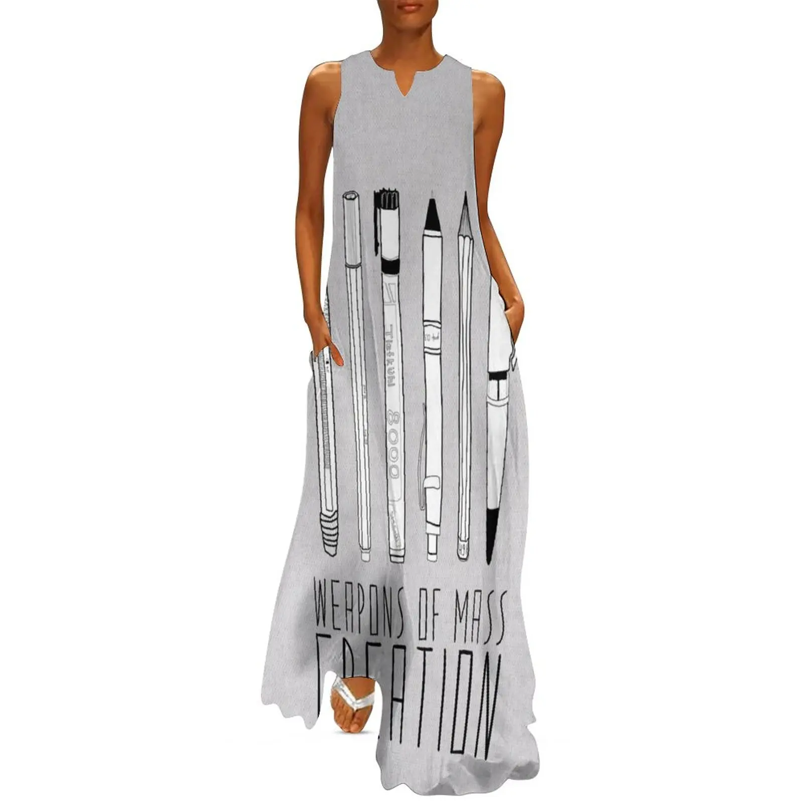 Weapons Of Mass Creation (on grey) Long Dress women