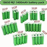 2024 2S2P 3S1P 3S2P 4S2P 5S2P 7.4V 12.6V 16.8V 18V 25.2V MJ1 Battery Pack 18650 3400mAh Battery For 18V Screwdriver Tool Battery