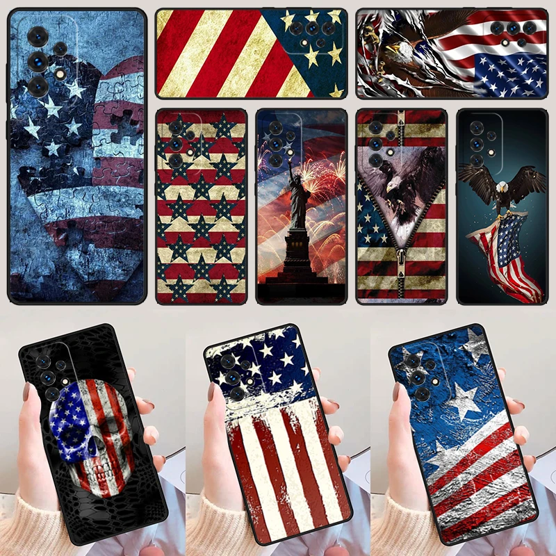 Creative Eagle American Flag For Samsung A52 A72 A73 A20e A21S A50 A70 A11 A12 A42 A31 A40 A51 A71 A32 A80 Phone Case Cover