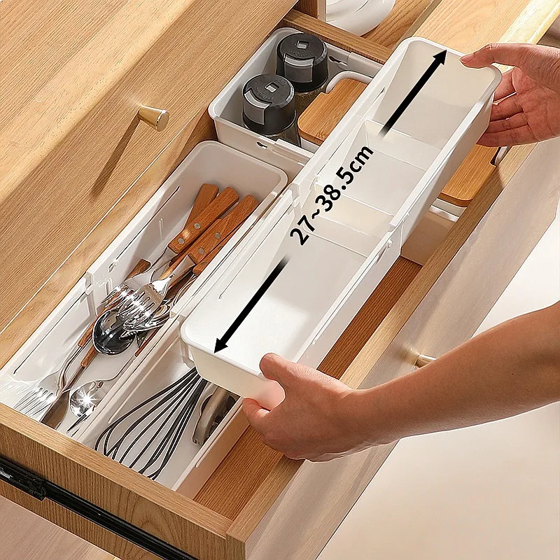 

Drawer Expandable Storage Organizer Box Adjustable Divider for Kitchen Utensils Cosmetics