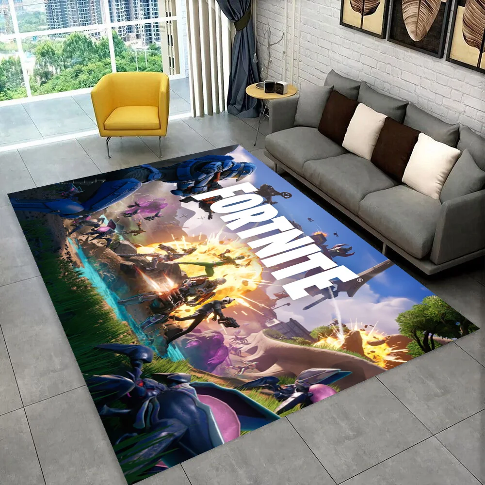 F-Fortnites Cartoon Game Carpet Rug for Playroom Bedroom Living Room Sofa Home Doormat Decor,Area Rug Non-slip Floor Mat Gift