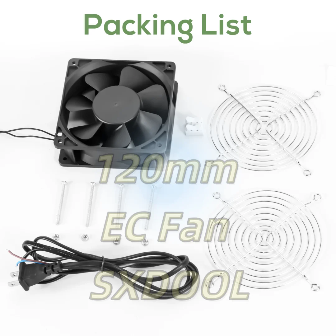 120mm 12cm AC 115V 230V Case Industrial Fan with Power Cord,120X120X38mm Dual Voltage High Speed AirFlow Cooling Cooler