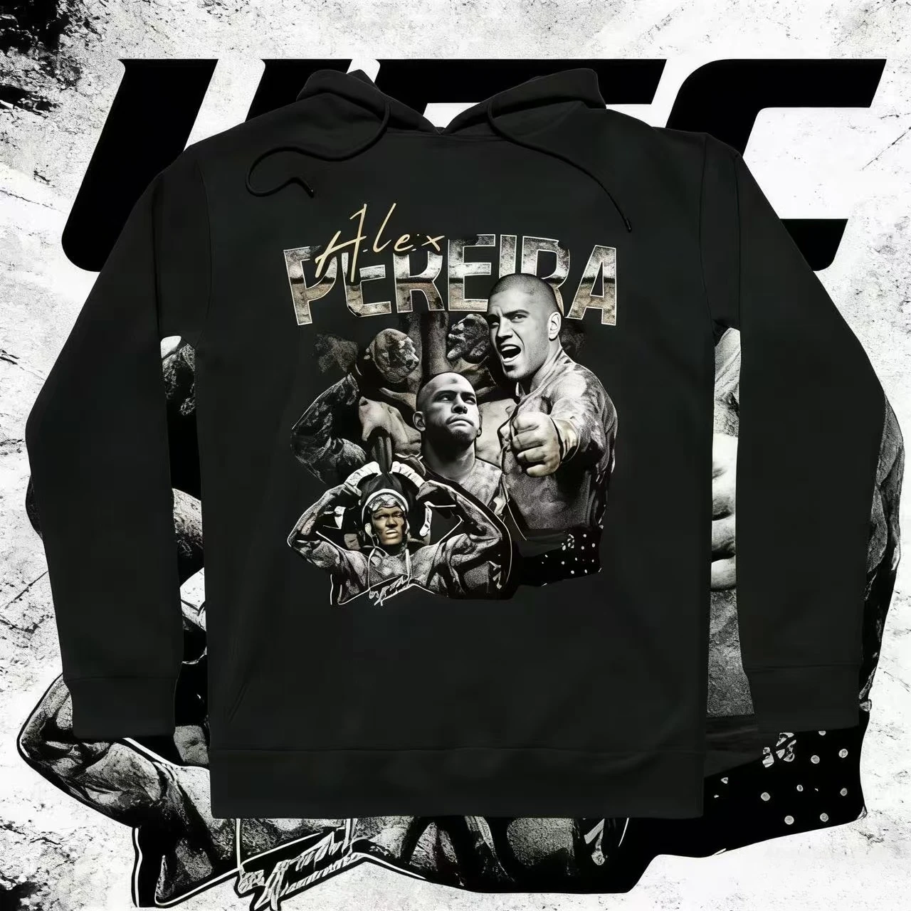 

UFC Alex Pereira 2026, осенне-зимняя коллекция, дышащая толстовка с капюшоном из 100% хлопка, подходит для мужчин и женщин