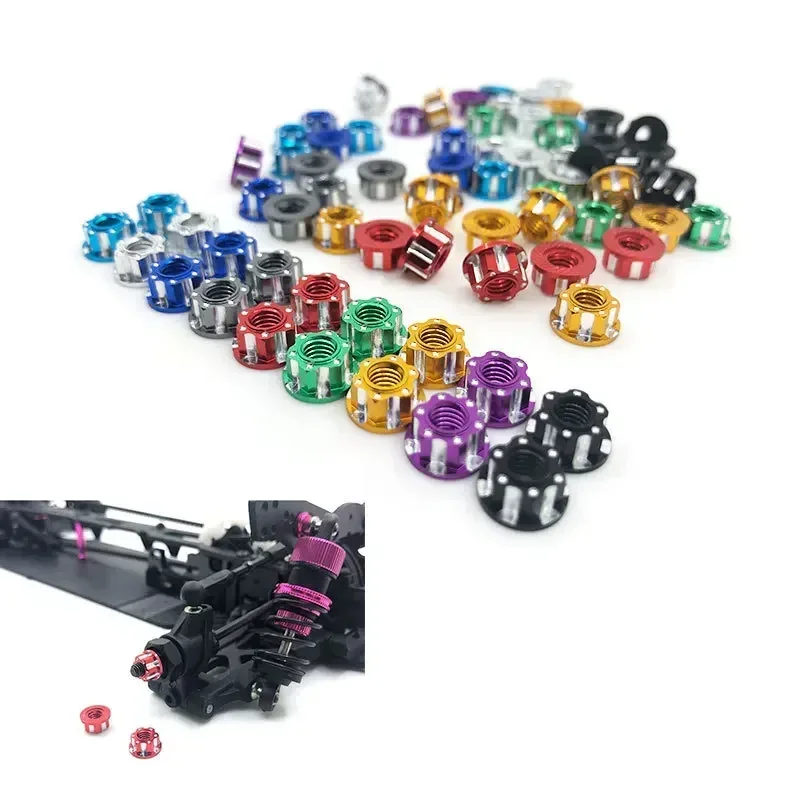 4 قطعة سبيكة M4 نحت تصميم سداسية المكسرات ل HSP ساكورا D3 D4 1/10 RC التحكم عن بعد اكسسوارات السيارات