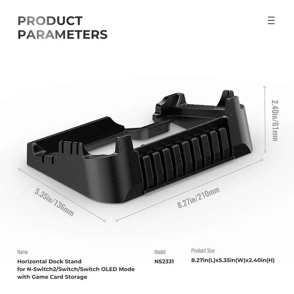Stojak na konsolę do gier NS Switch2, poziomy uchwyt do przechowywania, akcesoria do Switch/OLED