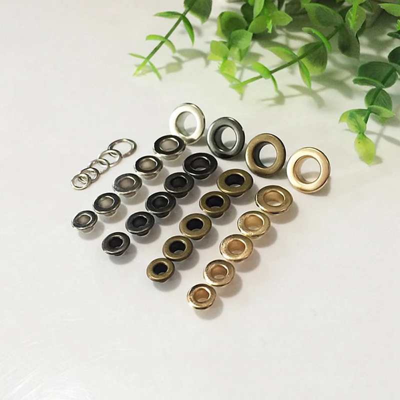 3.5-15mm Flat Round Brass Garment Eyelets Grommets For Bag Hat Shoe Clothes Scrapbook Leather Craft DIY Accessories