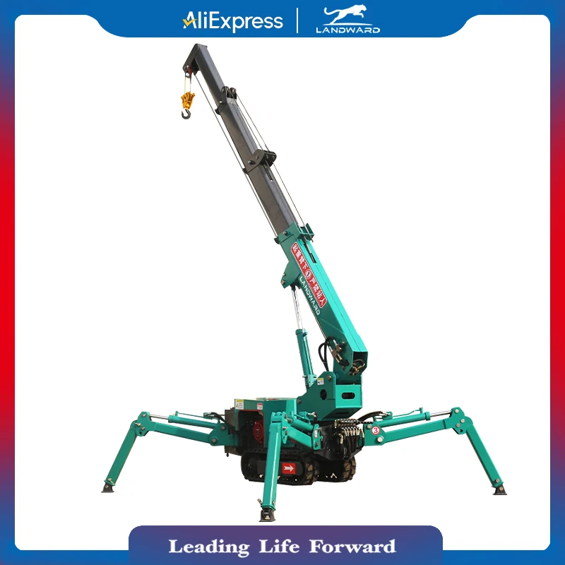 CE 1.2 T Mini Crawler Spider Crane Elevator Hoist Glass Curtain Wall Lift Telescopic Boom Crane 8T Heavy Spider Crane Customized