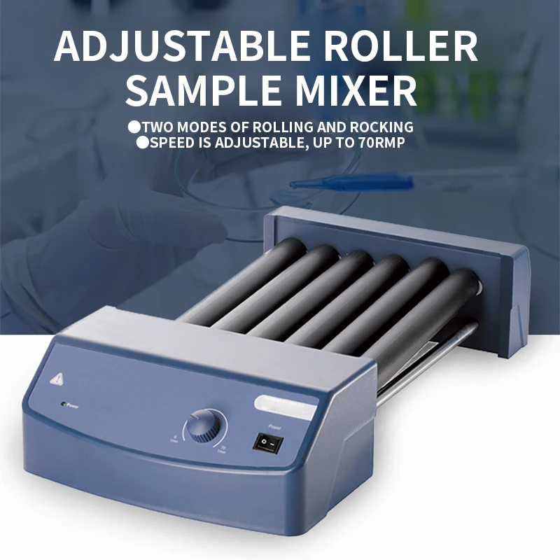 New MX-T6-S Sampling Tube Mixer Laboratory Roller Mixer Mixing Blood Samples 0-70RPM Adjustable Speed Sample Mixing Instrument