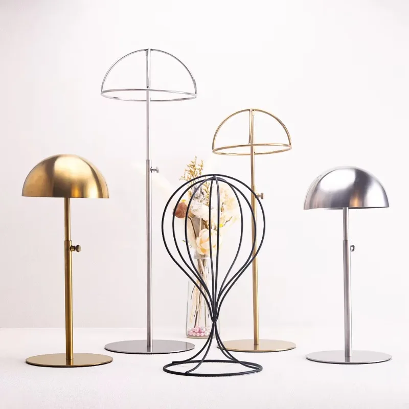 Adjustable stainless steel brushed commercial three-dimensional display stand props wrought iron hat rack jewelry container