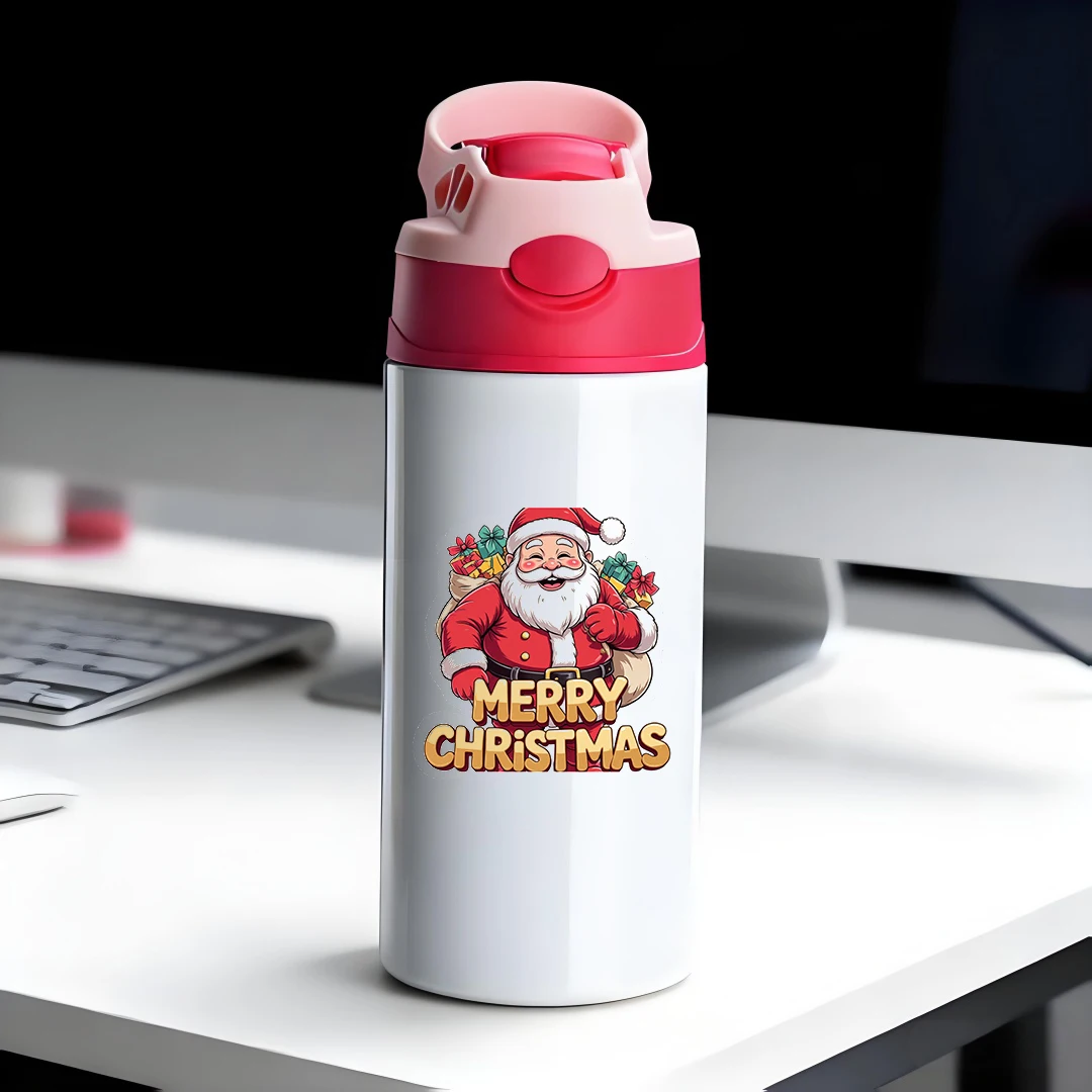 

304 Stainless Steel Insulated Cup Santa Claus Cartoon Design Childrens Straw Cup Merry Christmas Custom Edition Christmas Gi