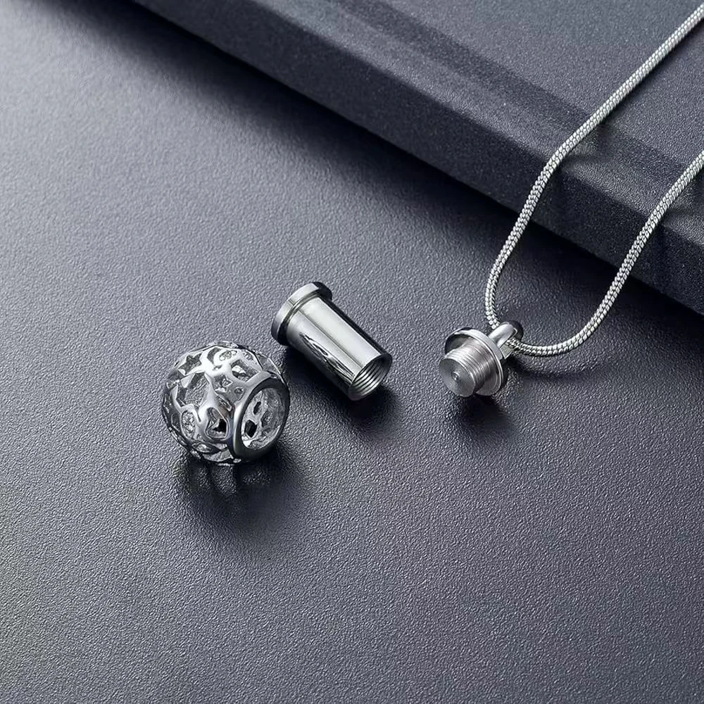كريستال جرة الحرق قلادة للرماد تذكار مجوهرات الحرق للرماد البشري الفولاذ المقاوم للصدأ قلادة تذكارية #4