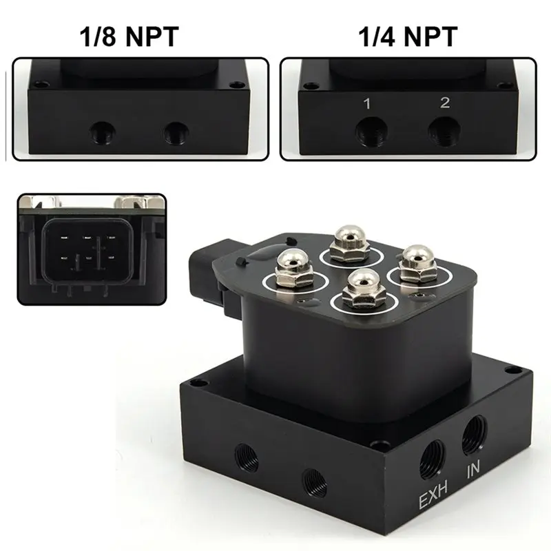 Un clic su e giù Elettrovalvola collettore sospensione aria 12V Elettrovalvola 0-200Psi Telecomando incluso