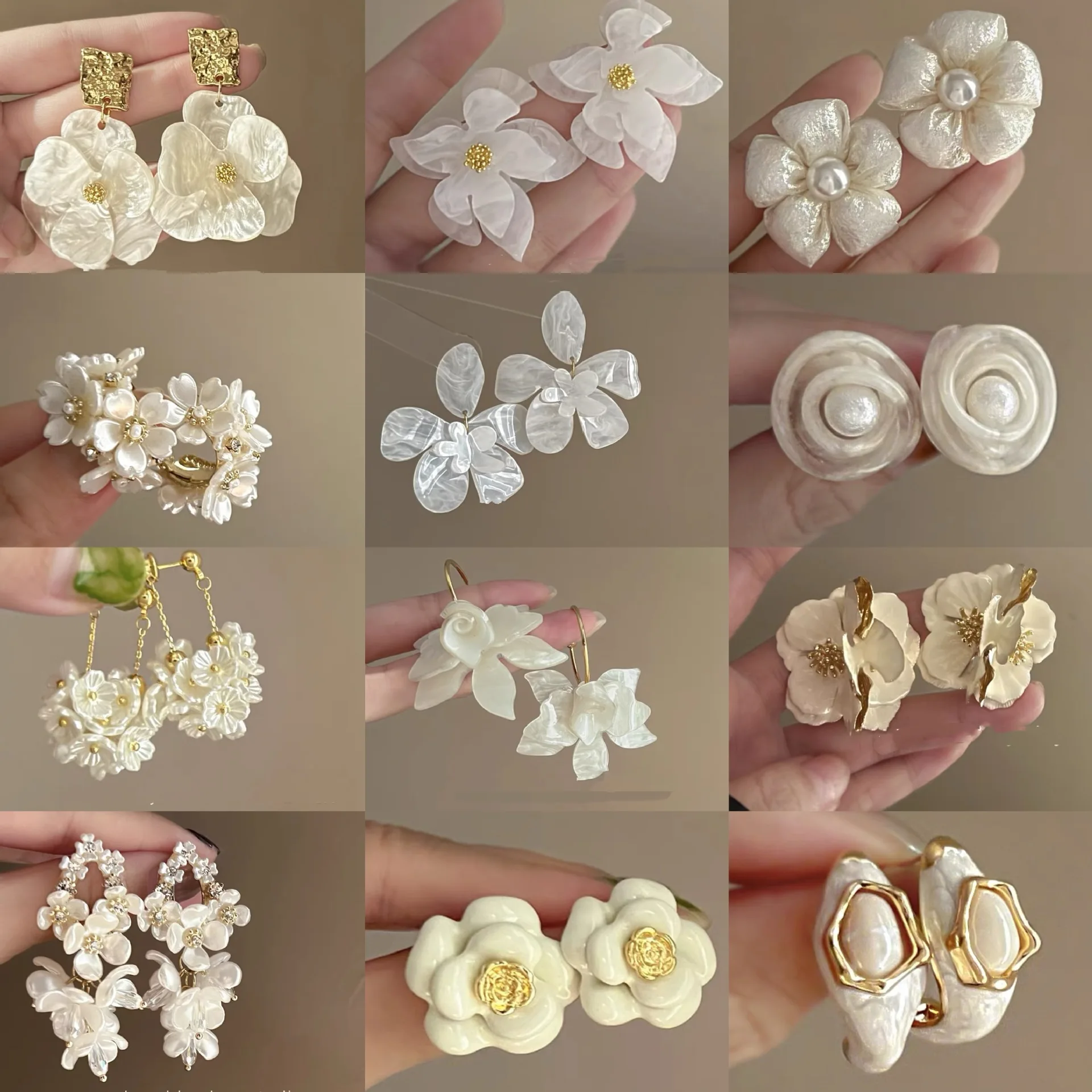 

French Vintage Floral Fringe Pearl Stud Earrings Princess-Style Fashion Earrings Luxurious Aesthetic Niche Bohemian Jewellery