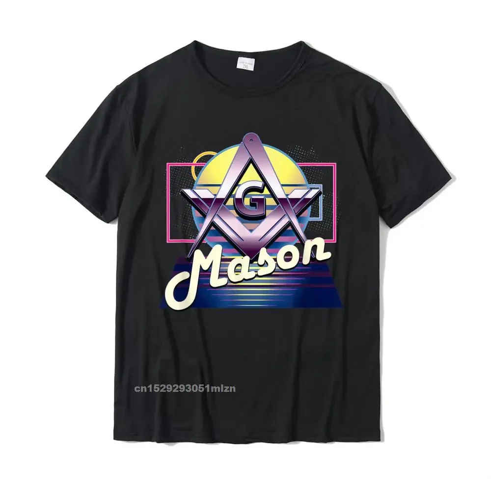 

Retro 80s Graphic Style Square Compass Freemason T-Shirt Cotton Men's T Shirts Casual Tops Tees High Quality Custom