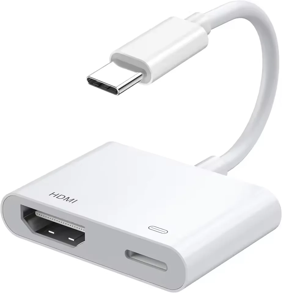 4K Video Audio 60Hz 30Hz Converter USB C/Type-C to HDMI+USB C/Type-C Digital AV Adapter For iPhone to HD TV Projector Monitors