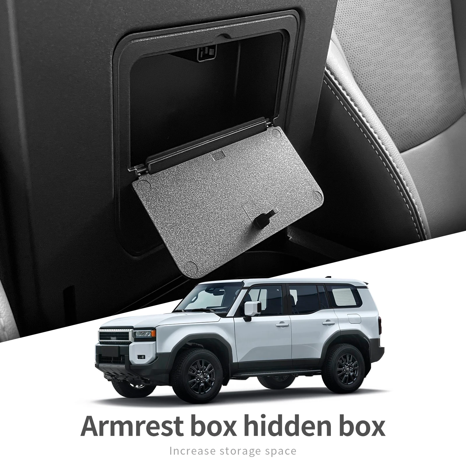 

Для Toyota Land Cruiser Prado 250 2024 2025 LC250 J250 подлокотник ящик для хранения вставка скрытый лоток аксессуары черный