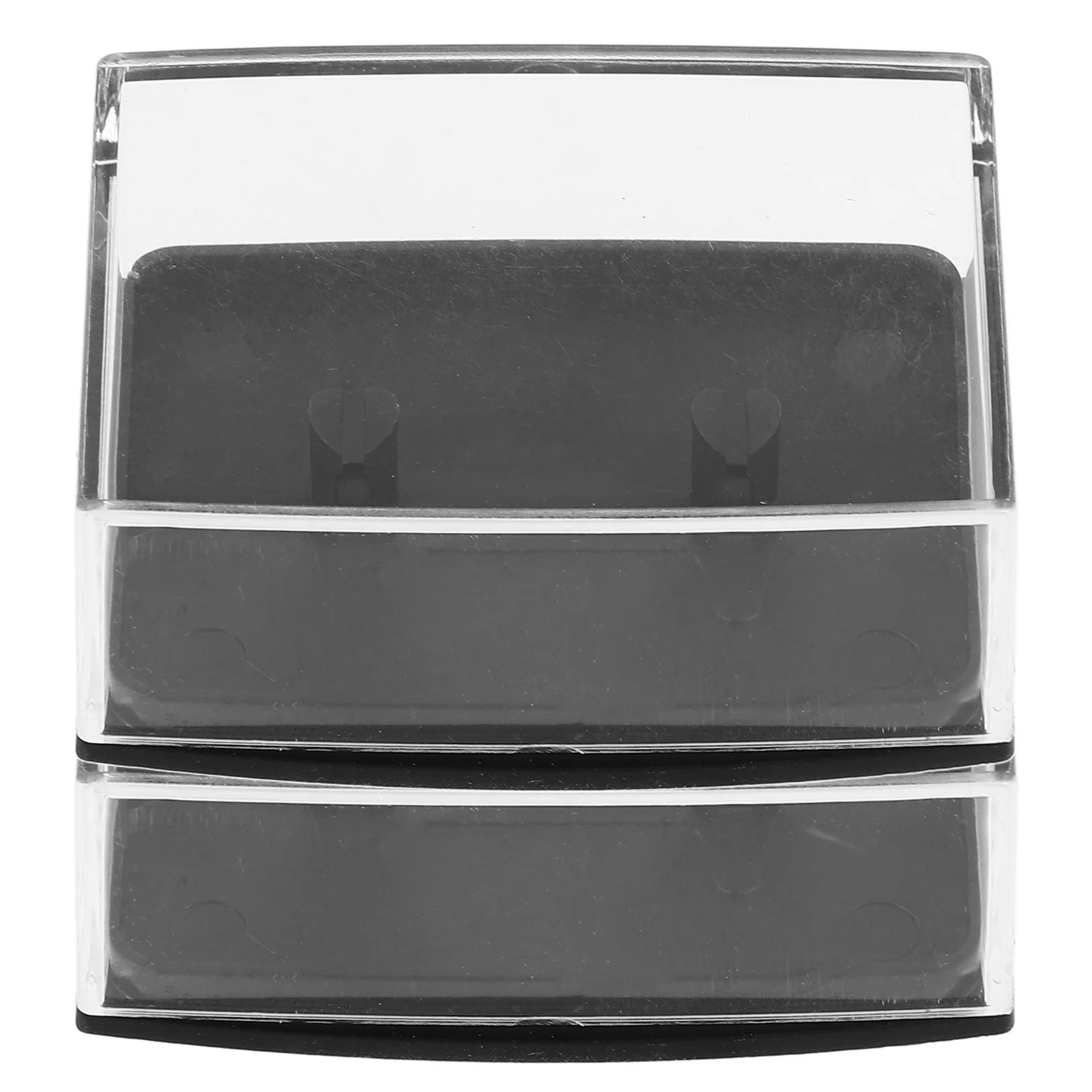 

2pcs Black Cufflink Box Elegant Plastic Storage Organizer Transparent Lid Display Case For Rings Brooch Pins Mens Jewelry Holder