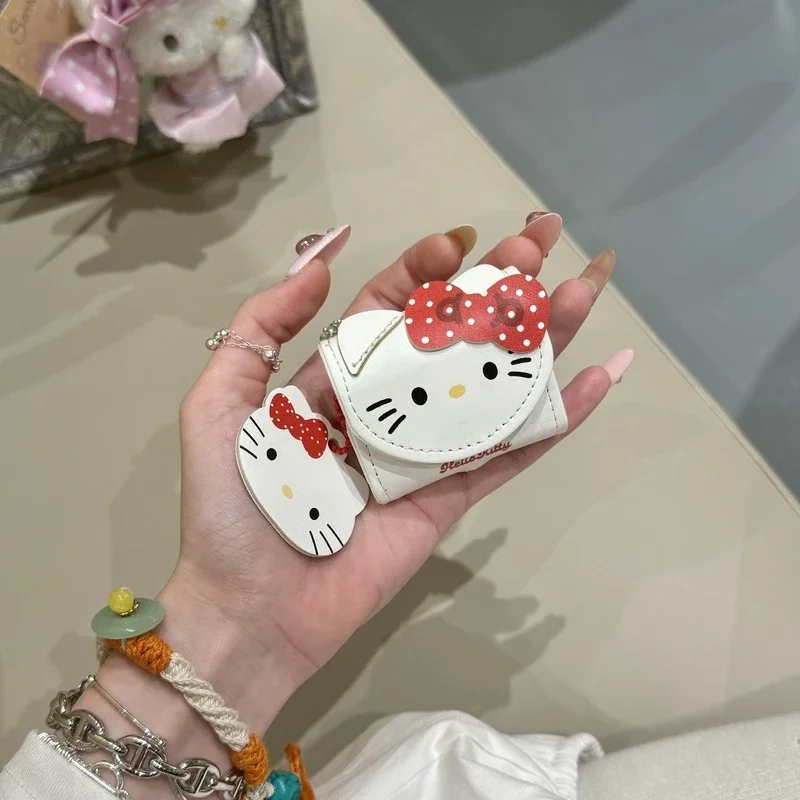 لطيف الكرتون سانريو مرحبا كيتي حقيبة جلدية حقيبة سماعة الاذن ل AirPods 1 2 3 4 برو 2021 سماعة لاسلكية تعمل بالبلوتوث سماعة سماعة حقيبة