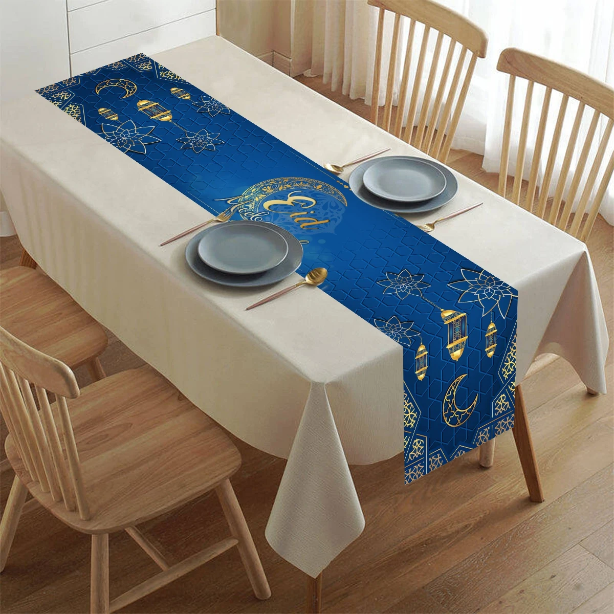 عيد مبارك البوليستر الجدول عداء رمضان الديكور للمنزل 2026 لوازم الحفلات الإسلامية مسلم هدية عيد مبارك الأضحى الهدايا #3