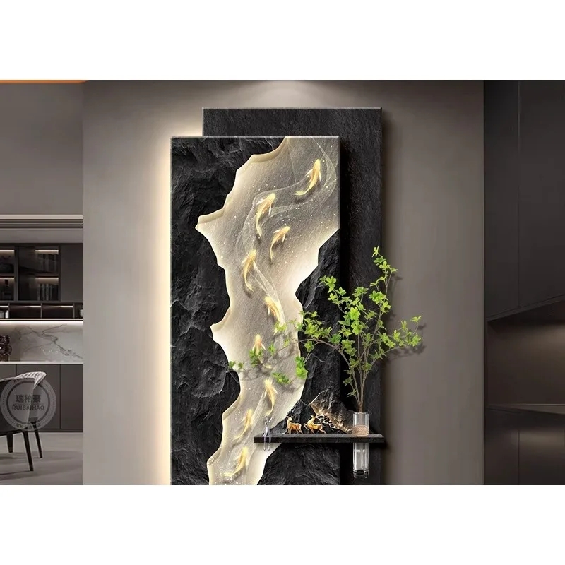 Entrance decorative painting high sense living room corridor aisle hanging painting three-dimensional entrance door landscaping