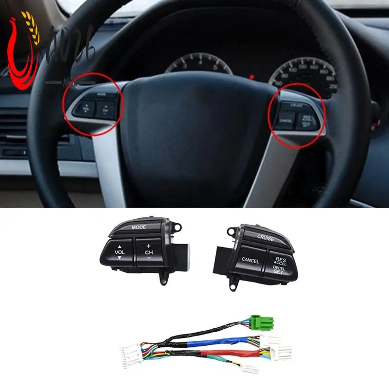 

A026-Car Steering Wheel Audio Control Button Cruise Control Switch With Wiring Harness For Honda Accord 2008-2012