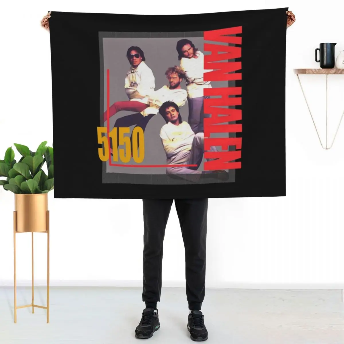 Vintage Ván Halen 5150 Tour Throw Blanket Luxury Thicken For Baby Camping Flannel Fabric Thermals For Travel wednesday Blankets