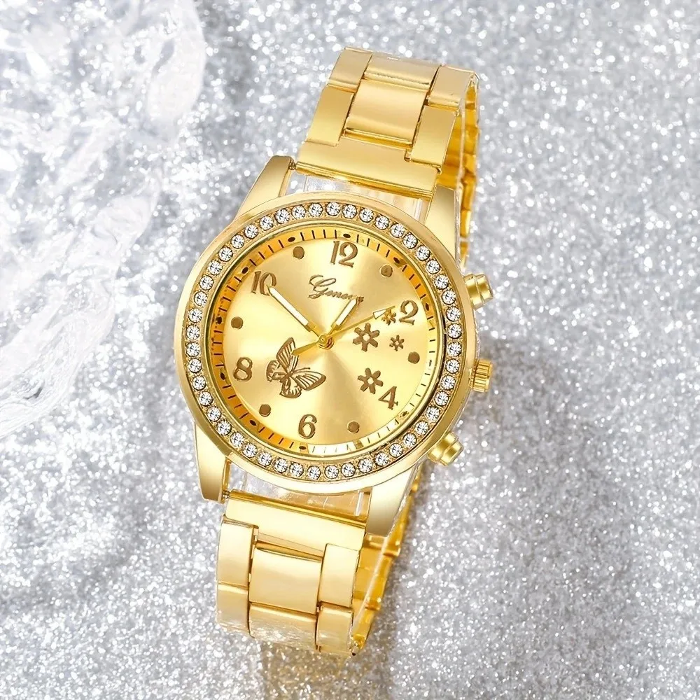 Stainless Steel Strap Women's Wristwatch Quartz Movement Rhinestone Accent Quartz Wristwatch Box Not Included Simple Design