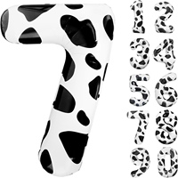 40inch Number Birthday Balloons Cow Print Party Balloons Happy Birthday Decoration for Wedding Baby Shower Anniversaries Balloon