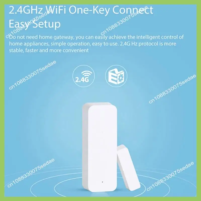 Y19A 1 個 Tuya Wifi ドア磁気スマートウィンドウセンサードアドア検出器ホワイト ABS Alexa Google アシスタント