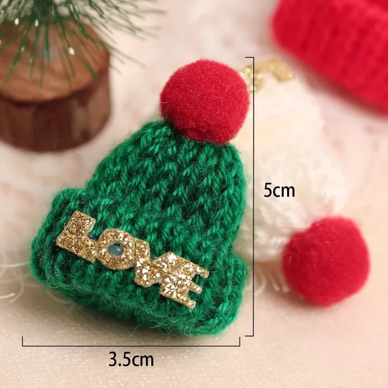 Mini Wool Knitted Christmas Hat Christmas Scarf Action Figures Dolls Model Body Ornaments DIY Decoration Party