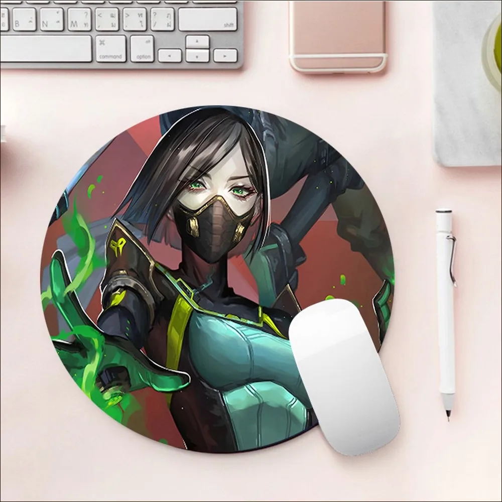 Valorant Game Mousepad DIY Round Thickened Mouse Pad Oversized Gaming Keyboard Table Mat Desk Set Accessories Desktop Mat