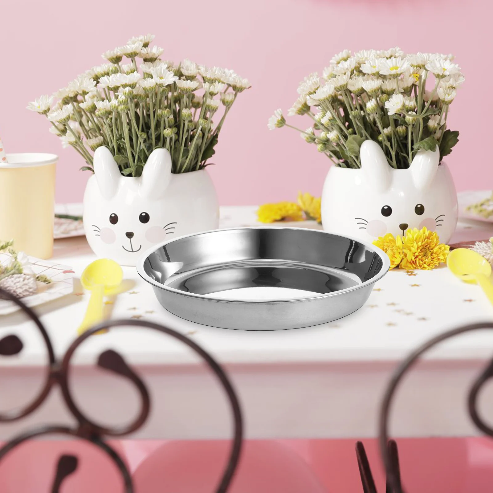 

Round Steamer Rack Plate Stainless Steel Thickened Steamer Rack Roasting Tray Pan for Turkey Meat Vegetable Baking Pan Lasagna